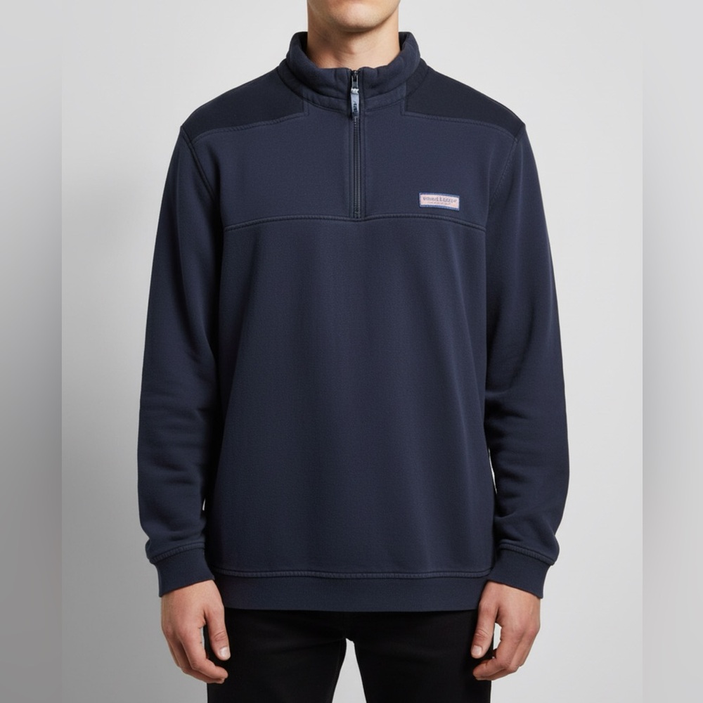 Vineyard Vines Men's Zip-Up Navy Sweater
